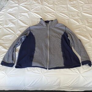 Navy and White Striped Women's Utility Jacket